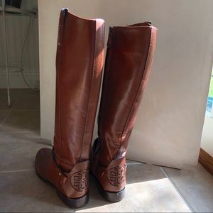 Tory Burch brown leather riding boots